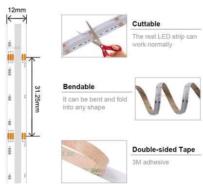 24v Direccionable Rgbw Led Strip Color Alta densidad Super Brillante Cambiando para el cuarto