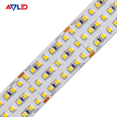 Luces de tira triples de la fila LED de SMD 2835 Dimmable flexible 24V blanco debajo del gabinete