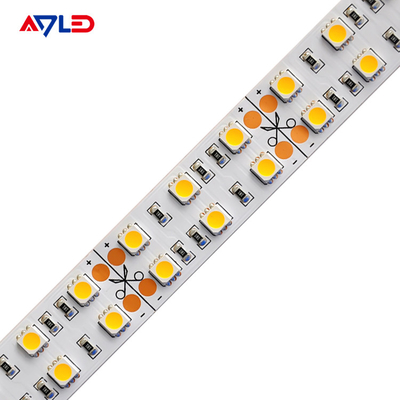 Fila los 5M del doble de la tira 5050 SMD de Flex Single Color LED 24 prendas impermeables de voltio al aire libre