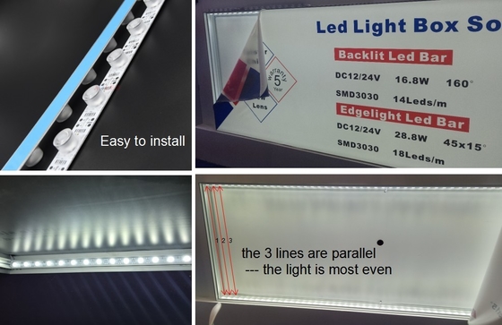 Barras de LED de doble cara con luz de caja de tela SEG