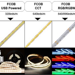 Diseño de confiabilidad ambiental ultra alta luces RGB exteriores 528led/m COB Luz de banda LED