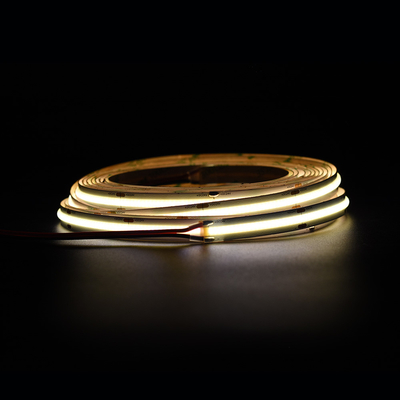 Super brillante 528 LEDs/M COB Led Strip 12V 24V 10MM Luz de banda amarilla sin manchas COB/FOB
