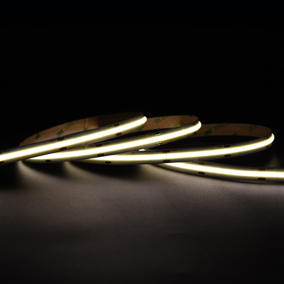 Super brillante 528 LEDs/M COB Led Strip 12V 24V 10MM Luz de banda amarilla sin manchas COB/FOB