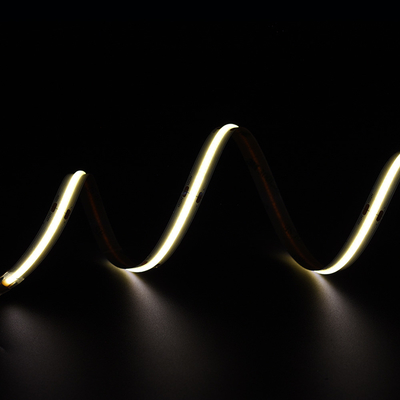 Super brillante 528 LEDs/M COB Led Strip 12V 24V 10MM Luz de banda amarilla sin manchas COB/FOB