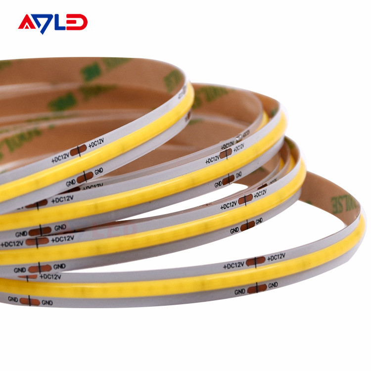 Alta eficiencia 5m PCB de carrete a carrete DC12V 24V Flexible luz de banda de COB con 320LEDS 100Lm/W Brillo sin manchas
