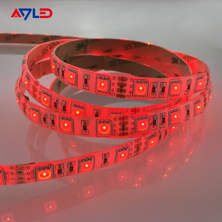 RGB 5050 color rojo LED Strip Light, 60 / m, 10 mm de ancho, por el mayorista de 5m Reel