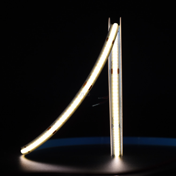 Alta CRI90 Flex 320leds Reel To Reel COB LED Strip DC24V 21W/M COB Led Lineal Light de la franja