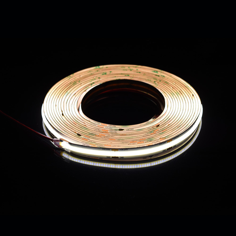 528Leds 12V 24V Cob 10mm Color Flexible Led Strip Light Ra90 Luz lineal sin punto de luz