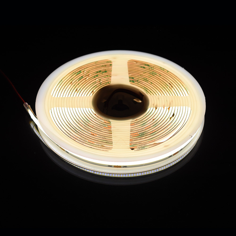 Panel de aluminio, banda de LED COB sin puntos con 528 LEDs en cinta de 10 mm y 2700K/6500K de color