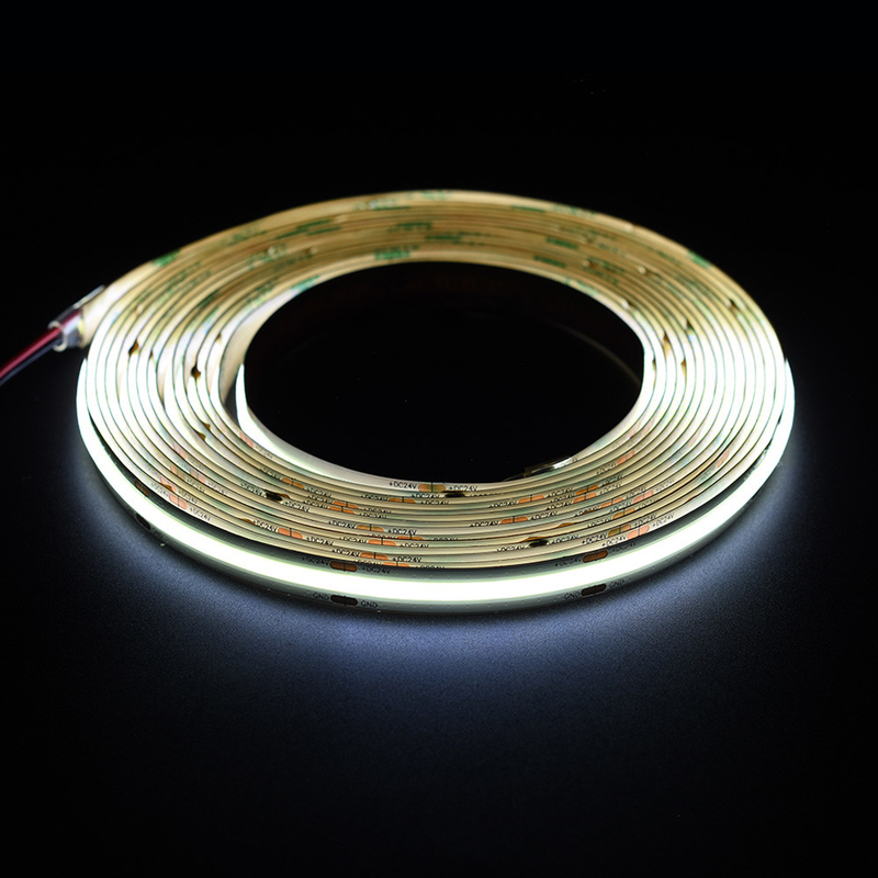 Suministro 528 Chips 10mm Cob Led Strip Light 12V / 24V para proyectos de iluminación de gabinete DIY